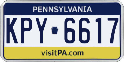 PA license plate KPY6617