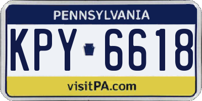 PA license plate KPY6618