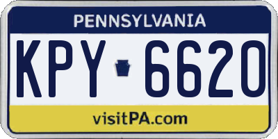 PA license plate KPY6620