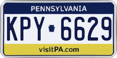 PA license plate KPY6629