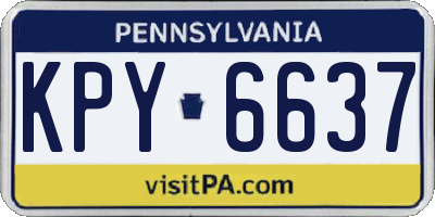 PA license plate KPY6637