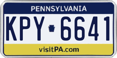 PA license plate KPY6641
