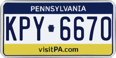 PA license plate KPY6670
