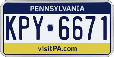 PA license plate KPY6671