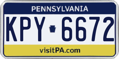 PA license plate KPY6672