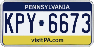 PA license plate KPY6673