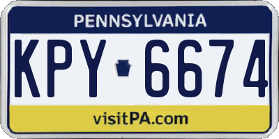PA license plate KPY6674