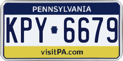 PA license plate KPY6679