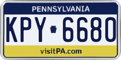 PA license plate KPY6680
