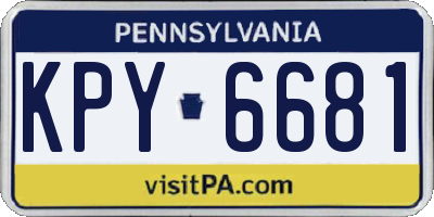 PA license plate KPY6681