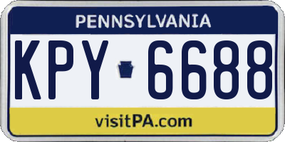 PA license plate KPY6688