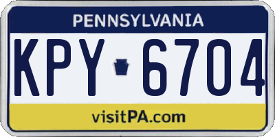 PA license plate KPY6704