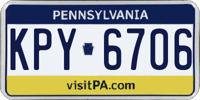 PA license plate KPY6706