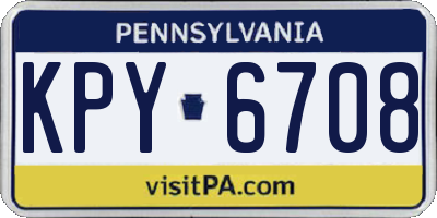 PA license plate KPY6708