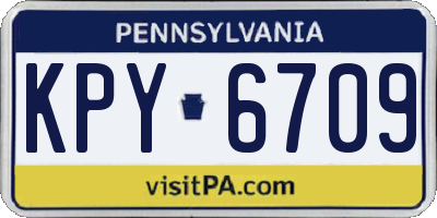 PA license plate KPY6709