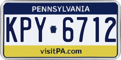 PA license plate KPY6712