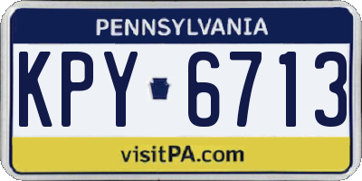 PA license plate KPY6713