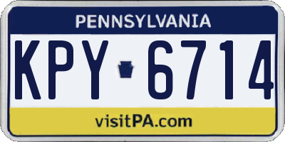 PA license plate KPY6714