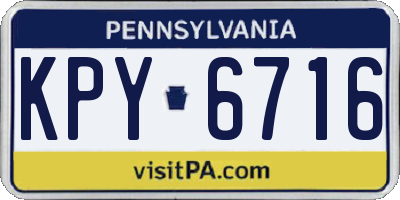 PA license plate KPY6716
