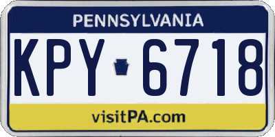 PA license plate KPY6718