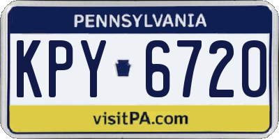 PA license plate KPY6720