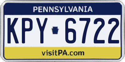 PA license plate KPY6722