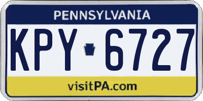 PA license plate KPY6727
