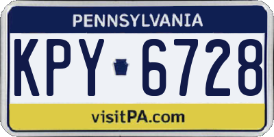 PA license plate KPY6728