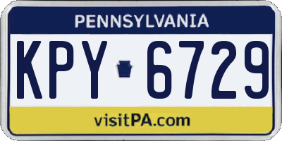 PA license plate KPY6729