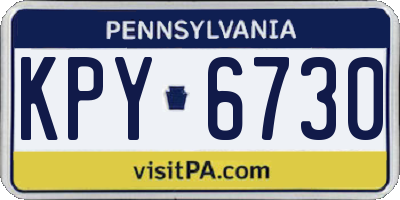 PA license plate KPY6730