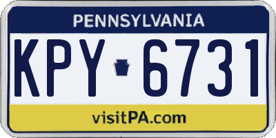 PA license plate KPY6731
