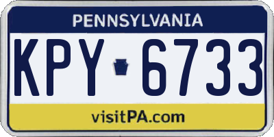 PA license plate KPY6733