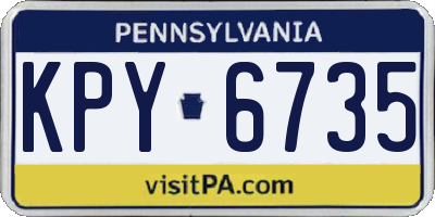 PA license plate KPY6735