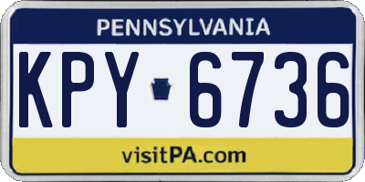 PA license plate KPY6736