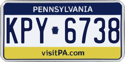 PA license plate KPY6738