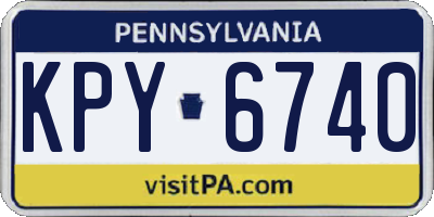 PA license plate KPY6740