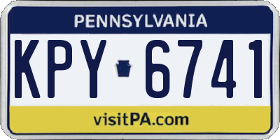 PA license plate KPY6741