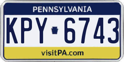 PA license plate KPY6743