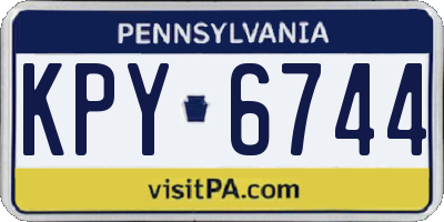 PA license plate KPY6744