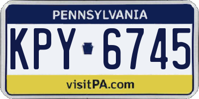 PA license plate KPY6745