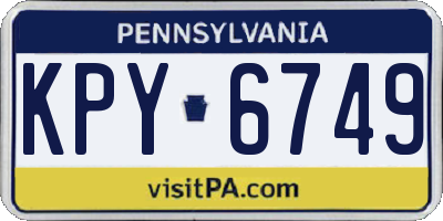PA license plate KPY6749