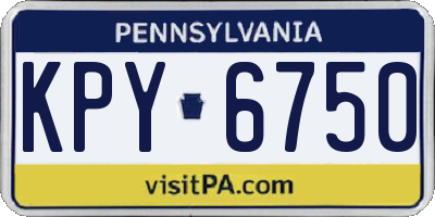 PA license plate KPY6750