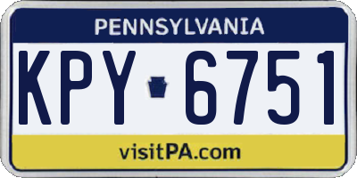 PA license plate KPY6751