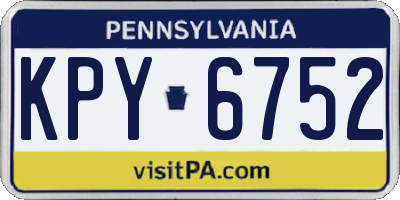 PA license plate KPY6752