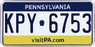 PA license plate KPY6753