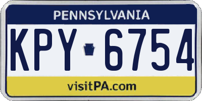 PA license plate KPY6754