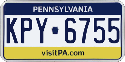 PA license plate KPY6755