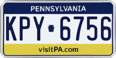 PA license plate KPY6756