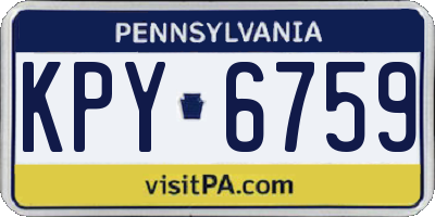 PA license plate KPY6759