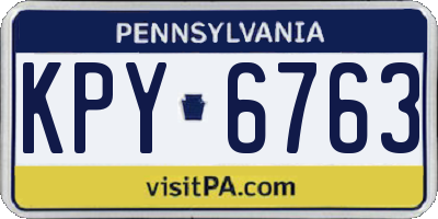 PA license plate KPY6763